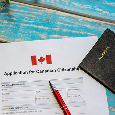 image of Canadian citizen application
