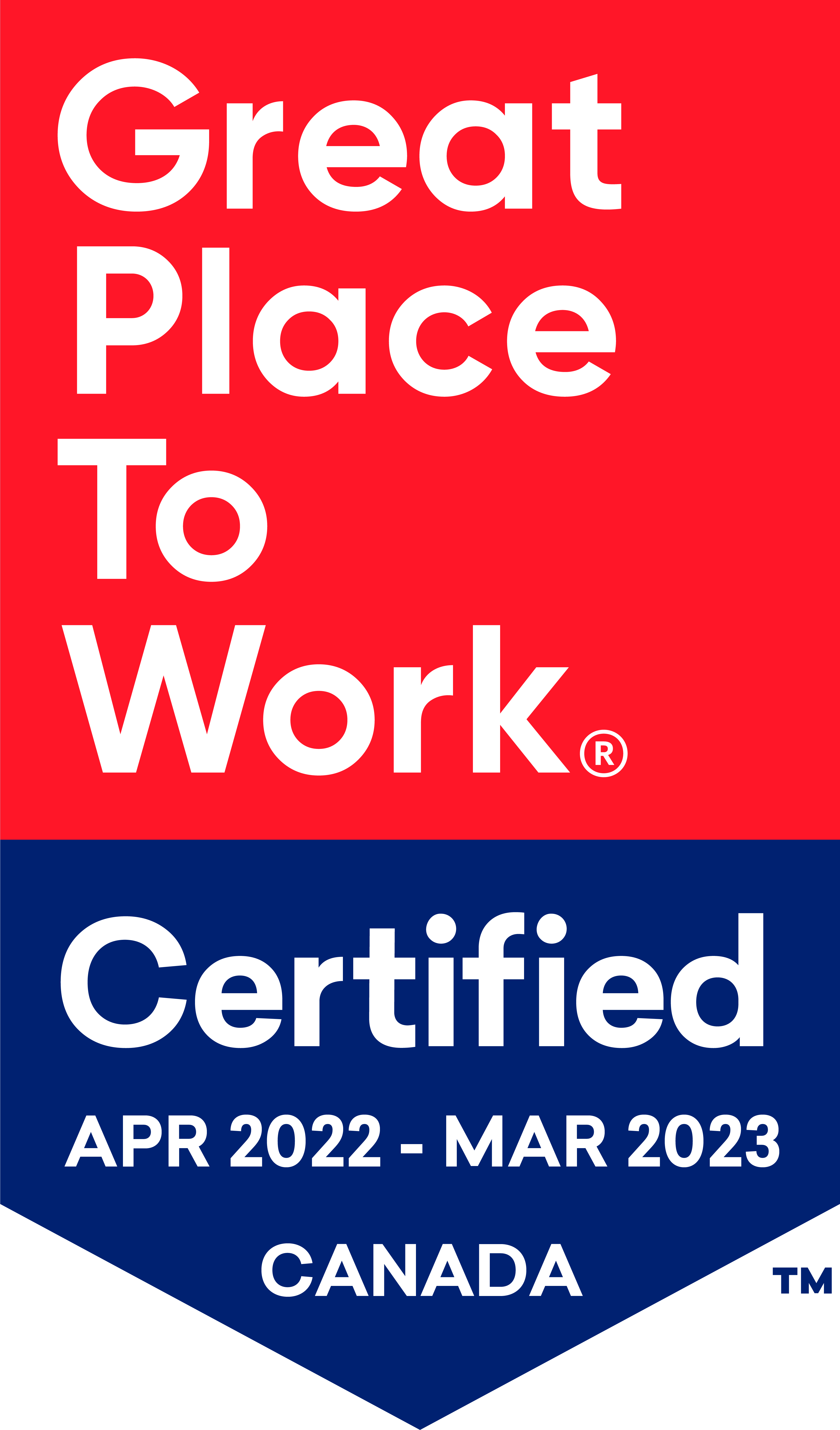 Great Place To Work Certified Canada April 2022